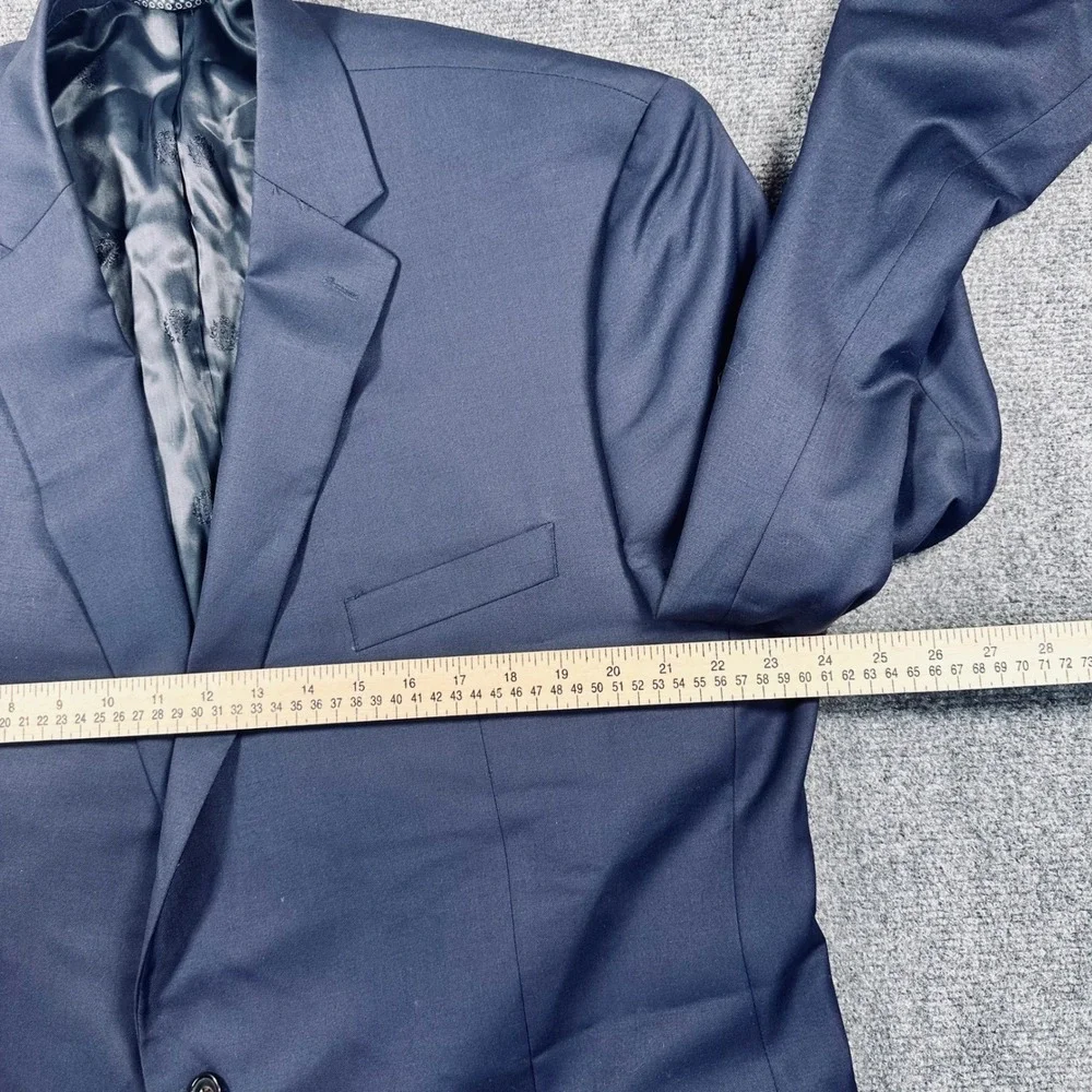Lauren Ralph Lauren 2 Piece Suit 48L 42x32 Navy Blue Wool Blend Pleated Pant